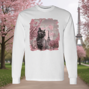 Camiseta de manga larga Parisian Cat con diseño promocional de gato en París - Product Image 3