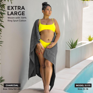 New Charcoal Color 100% Cotton Bath Sheet in Shock Hotel Home Use for Adults High Quality Bath Sheet Charcoal Size 100x150cm - Product Image 2