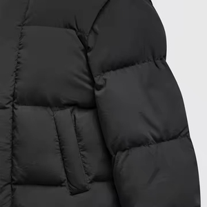 Unisex <b>Winter</b> Hooded Puffer <b>Jacket</b> Canvas Custom Design Thick Quilted Insulated <b>Waterproof</b> Eco-Friendly Front Zipper Closure - Product Image 5
