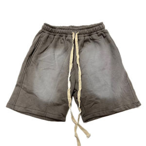 Pantalones cortos de felpa francesa de algodón 100% para hombre, estilo callejero, personalizable, diseño de lavado ácido de cintura media, costura interior de 5 pulgadas de talla grande - Product Image 3