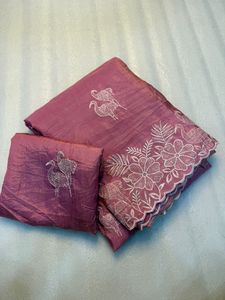 Sari C-Pallu de bordado múltiple con hermoso Sari de diseñador de Oro suave de calidad superior con hermoso - Product Image 2