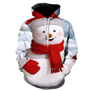 Sudadera con capucha de lana de Navidad para hombre, sudadera de algodón de invierno, Jersey cálido, Sudadera con capucha informal OEM para vacaciones - Product Image 6