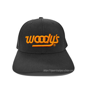 Sombreros de camionero con logotipo bordado 3D personalizado OEM, gorras de camionero de malla negra/negra de 6 paneles, gorras deportivas personalizadas para hombre - Product Image 1