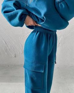 Ensemble de survêtement streetwear en coton de haute qualité pour homme, personnalisable, avec sweat à capuche et pantalon, couleur unie, coupe classique, léger, pour le jogging - Product Image 4