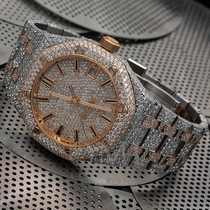 Customized Designed 41mm <b>Men's</b> Stainless Steel Jubilee Iced Moissanite Diamonds <b>Watches</b> Arabic Dial <b>Watch</b> From India - Product Image 3