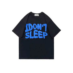 Moda cómoda tela Puff impresión camiseta precio barato ácido lavado Puff impresión camiseta hombres y mujeres - Product Image 4