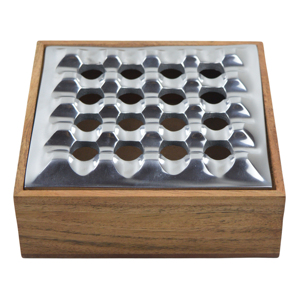 Cenicero de 16 rejillas con tema moderno, el mejor patrón, acabado plateado para comedor, mesa, hogar y decoración de oficina, ceniceros - Product Image 1