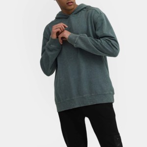 Sweats à capuche surdimensionnés personnalisés pour hommes Vêtements thermiques en éponge de grande taille 500gsm, vintage, impression 3D lavée à l'acide, fermeture éclair complète - Product Image 4