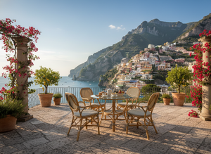 Conjunto de Comedor de Mimbre/Ratán Estilo Bistro Jamaicano, Diseño Asiático, Compacto y Elegante, para Villas, Casas, Apartamentos y Hoteles en Indonesia - Product Image 2