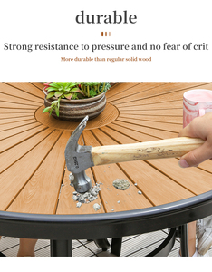 Nouveau ensemble <span class=keywords><strong>de</strong></span> tables basses rondes d'extérieur en WPC antirouille et imperméables à l'eau Tables et chaises <span class=keywords><strong>de</strong></span> patio pour <span class=keywords><strong>terrasse</strong></span> - Product Image 5