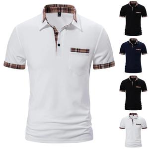 Polo de manga corta para hombre 2025, camisa Polo superior de Color puro con botones y cuello vuelto, ropa informal cómoda de verano para hombre - Product Image 5
