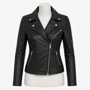 Chaqueta de Cuero Genuino Personalizada para Mujer, Estilo Casual, Construcción Premium, Ajuste Cómodo, Material Duradero, Ropa Exterior para Motociclistas - Product Image 1