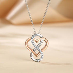 Collar Jeulia You Complete Me con Corazón Infinito en Plata, Regalo Romántico de Moda - Product Image 4