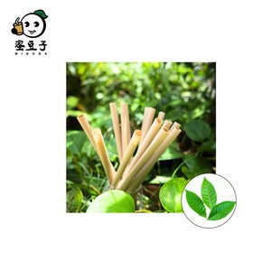 Pajitas desechables de fibra de té para boba de 200 mm con logo impreso gratis - Product Image 1