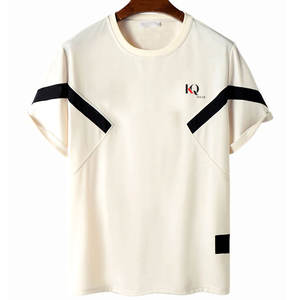 T-shirt pour homme au design tendance, logo personnalisé, couleur personnalisée, léger, écologique, séchage rapide, 100% coton, uni, de haute qualité, été - Product Image 1