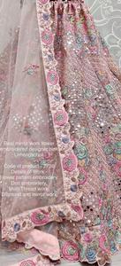 Thiết Kế Tuyệt Đẹp Màu Hồng <span class=keywords><strong>Net</strong></span> <span class=keywords><strong>Lehenga</strong></span> Choli Bất Gương Làm Việc Hoa Thêu Georgette Chất Liệu Cho Partywear Lễ hội dịp - Product Image 4