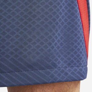 Shorts de sport bleu marine pour hommes avec bandes latérales rouges, shorts d'entraînement athlétique à séchage rapide, taille élastique, vêtements de sport - Product Image 5