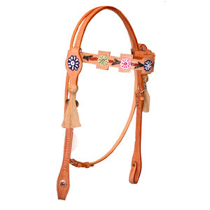 Brida de caballo de cuero occidental ajustable de primera calidad y cabezal duradero para entrenamiento y espectáculos de equitación - Product Image 2