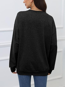 2025 ropa de otoño para mujer, suéter con capucha con logotipo personalizado para mujer, sudaderas informales con capucha de color sólido en blanco - Product Image 3