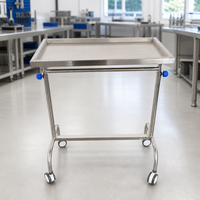 Table d'opération mobile moderne en acier inoxydable pour instruments chirurgicaux, chariot de lit réglable en hauteur pour hôpital et clinique