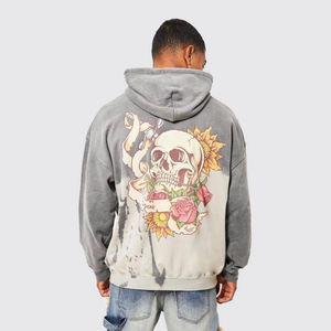 Best-seller hommes à la mode 100% coton à capuche personnalisé Style décontracté solide teint coupe régulière poche printemps automne hiver - Product Image 3