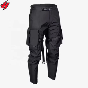 Cyberpunk กางเกงนินจา techwear กางเกงคาร์โก้มีกระเป๋ามีซิปสำหรับผู้ชายกางเกงฮิปฮอปสตรีทแวร์สีดำ - Product Image 3