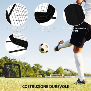 HOMCOM Rebondisseur extérieur pliable et réglable pour football, baseball et volley-ball, 128x118x108-120 cm, noir - Product Image 6