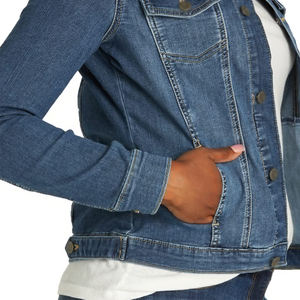 Veste en jean à manches longues décontractée pour femmes en gros respirant bas quantité minimale de commande chaud élégant meilleure qualité personnalisé femmes veste en jean - Product Image 5