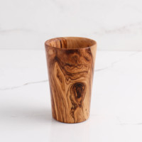 ArtisRaw Tasses et soucoupes en bois d'olivier écologiques, design rustique méditerranéen, fabrication artisanale, biodégradables, durables, 200 ml