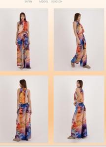 ชุดคลุมคาฟตันผ้าฝ้ายสีขาวสำหรับผู้หญิง DAFNI BIG PAZAR ลายพิมพ์ตาหยินหยาง พิมพ์ลายดิจิทัล ชุดโปรโมชั่นตรุษจีน - Product Image 4
