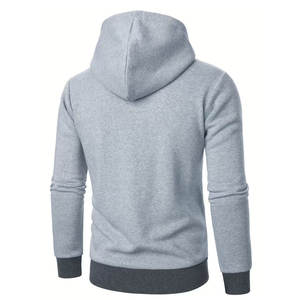 Sweat à capuche zippé en polyester à manches longues avec cordon de serrage et poches, idéal pour les sports et les loisirs d'automne et d'hiver, sweat à capuche surdimensionné - Product Image 3