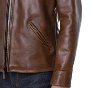 แจ็กเก็ตหนังแท้100% ไฮสตรีทเข้ารูปมีซิปปิดที่ขอบด้วยผ้าซาตินแจ็คเก็ตกันลมระบายอากาศได้ในฤดูหนาว - Product Image 5