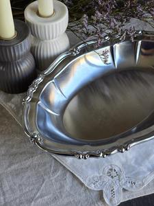 Bol en argent vintage, vaisselle en argent antique, plat décoratif en argent, vaisselle de luxe, style classique, centre de table en argent - Product Image 6