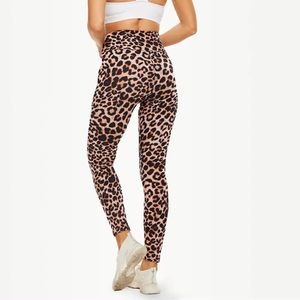 Leggings pour femmes en gros personnalisés, taille haute, imprimé léopard, séchage rapide, respirant, tricotés, avec poches - Product Image 5