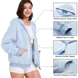 เสื้อฮู้ดมีซิปสำหรับผู้ชายเสื้อมีฮู้ดเสื้อแนวสตรีทเสื้อแจ็กเก็ตมีสไตล์ซักได้ตามต้องการ - Product Image 3