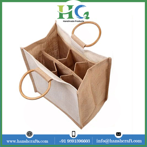 Indian <b>Mini</b> Organic Wine Bottle Jute <b>Bag</b> Quality Handled Canvas Fabric Custom Logo Best Price Promotion <b>Gift</b> Packing Made Nylon - Product Image 2