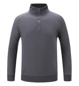 Sudaderas con Capucha de Forro Polar Casuales para Hombre, Lisas, Bordadas con Logotipo Personalizado, con Cierre de Cremallera de 1/4, Estilo Golf, Manga Raglán - Product Image 5