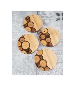 Premium Quality Handmade Wooden Coaster Set Smooth <b>Polished</b> Surface for Drinks Cups & Glasses for Home Kitchen Office Use - Product Image 5
