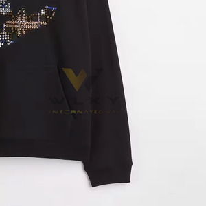 Sweat-shirts pour hommes à séchage rapide avec strass, teinture unie, à bas prix - Product Image 4