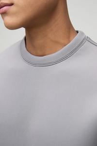 Sweat-shirts en molleton pour hommes, style streetwear surdimensionné, couleur unie, col rond, automne, impression personnalisée en relief, broderie respirante - Product Image 2