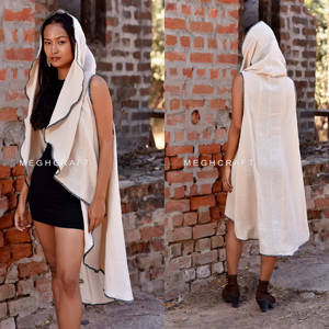 เสื้อกิโมโนผ้าฝ้ายมีฮู้ด,เสื้อฮู้ดพิมพ์ลายแบบฮิปปี้เสื้อพิมพ์ลายผ้าฝ้ายสไตล์ชาวยิปซีชาวโบฮีเมียน - Product Image 1