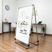 Chevalet de tableau blanc magnétique portable avec cadre en fer et aluminium, réglable et pliable, pour bureau, maison, salle de classe (Plastique) SYH