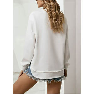 Sweat-shirt surdimensionné respirant pour femmes Pull à épaules tombantes Tenue d'automne parfaite Sweat-shirt décontracté - Product Image 2