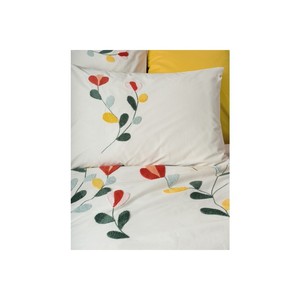 Juego de Funda Nórdica Doble Bordada de Algodón Nella Mustard King, 4 Piezas, Ropa de Cama Floral para el Hogar, Cálida y Acogedora para Invierno, Cama y Sofá - Product Image 2
