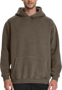 Sudadera con Capucha Personalizada para Hombre, de Invierno, Forro Polar Sólido, Transpirable, Corte Regular, Estilo Urbano Vintage, 100% Algodón - Product Image 6