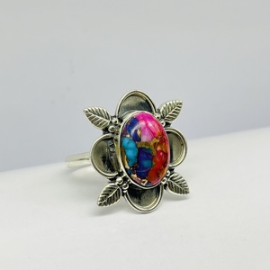Anillo de turquesa de Dalia Natural, anillo de plata hecho a mano, anillo de diseñador, anillo de Plata de Ley 925, anillo de compromiso, anillo de boda - Product Image 3