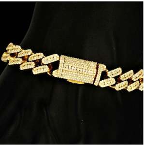 4.5ct MOISSANITE 8mm 8\" Gold Vermeil Iced Miami Cuban Link <b>Bracelet</b> with Rounded Prong-10mm 12mm 14mm Fashion Charm <b>Bracelets</b> - Product Image 4