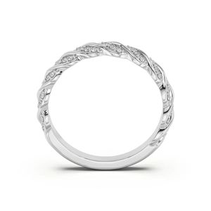 Bague de mariage demi-éternité en diamant taillé rond pour bague cadeau d'anniversaire, bague cadeau d'anniversaire, bague de fiançailles, - Product Image 2