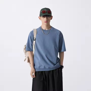 Camisetas de gran tamaño de algodón 100% para hombre de corte perfecto de alta calidad, camisetas en relieve transpirables OEM con logotipo y diseño personalizados - Product Image 3