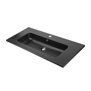 Lavabo da bagno con Design a farfalla In resina nera opaca da 91x46x16.5 cm confezione da 1 - Product Image 1